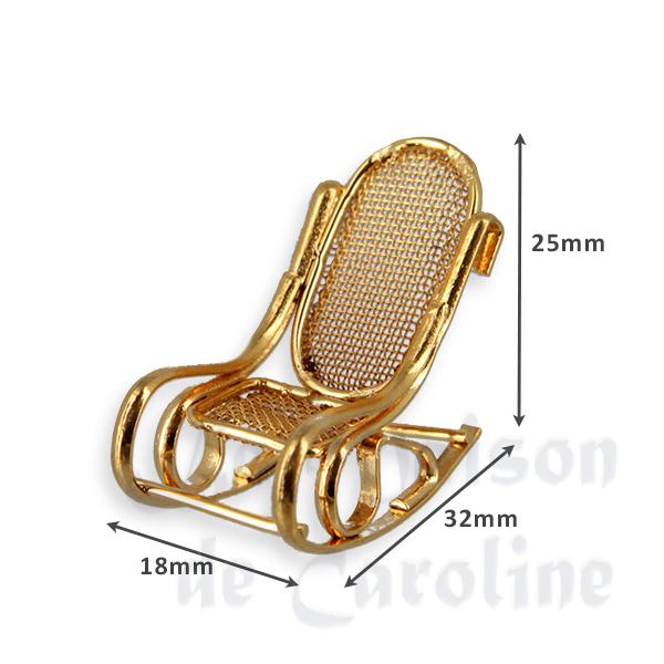 brass rocking chair Miniature 1:12 photo 2 brass rocking chair Miniature 1:12 photo 2