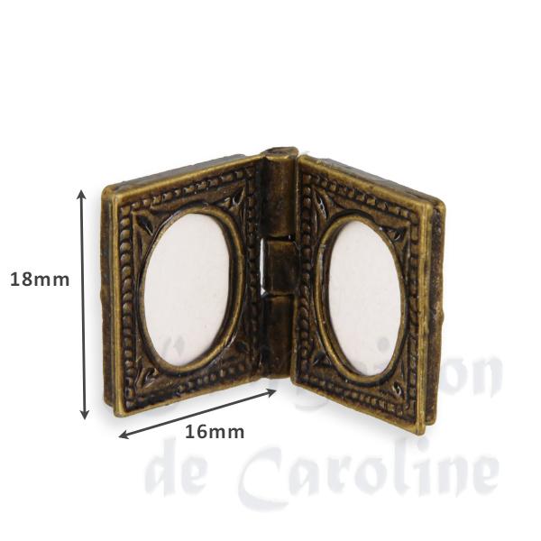 twin foldable picture frame oval Miniature 1:12 photo 2 twin foldable picture frame oval Miniature 1:12 photo 2