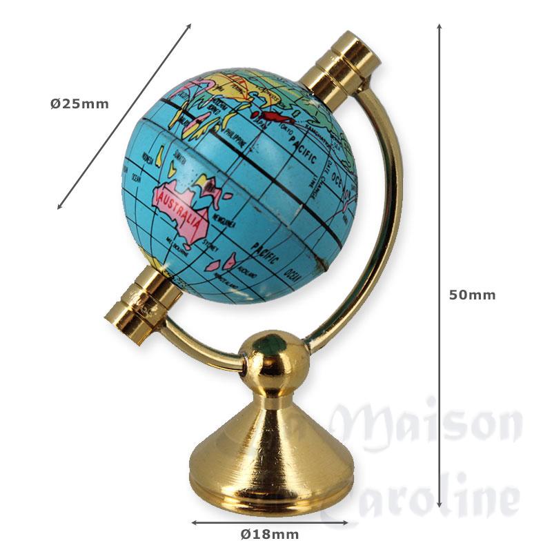 brass map of world miniature 1:12 Bilder 1