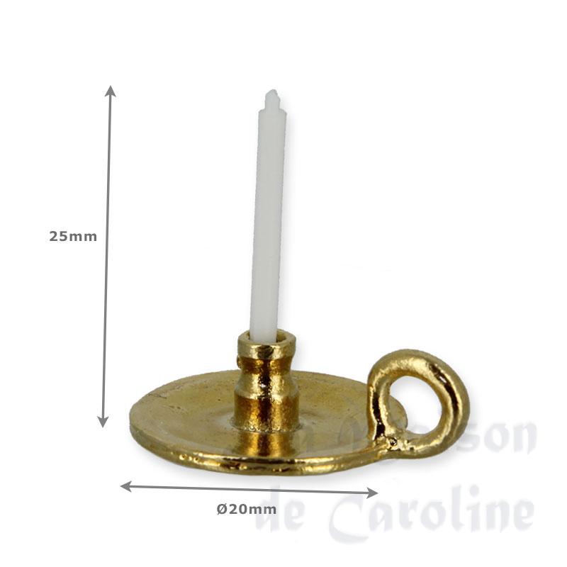 brass candle holder w/candle miniature 1:12 Bilder 1