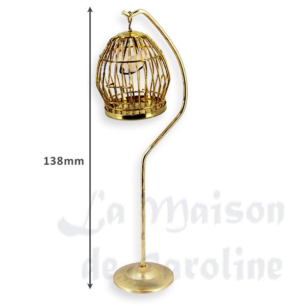brass bird cage with stand Miniature 1:12 photo 2 brass bird cage with stand Miniature 1:12 photo 2