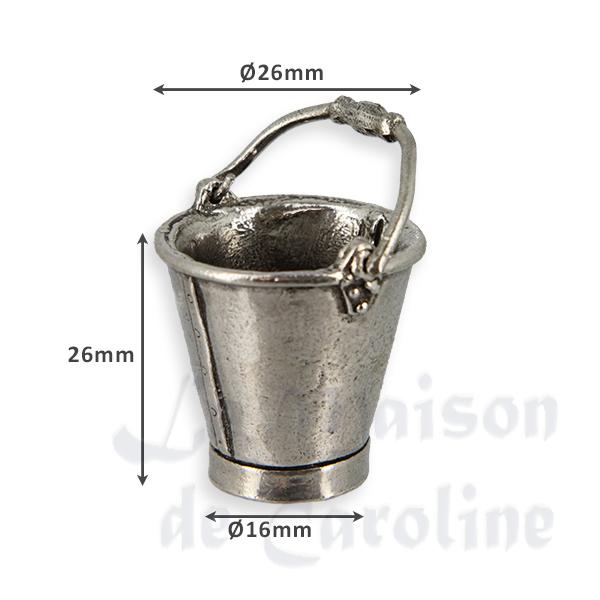 pewter bucket Miniature 1:12 photo 2