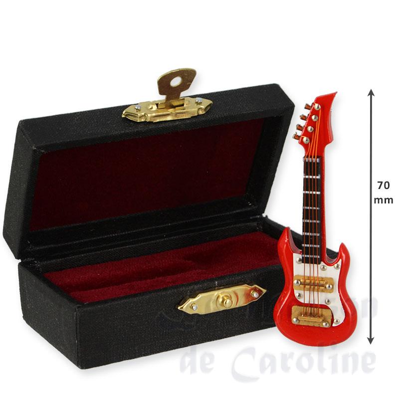 guitare red w/ black leather box Miniature 1:12 photo 2 guitare red w/ black leather box Miniature 1:12 photo 2