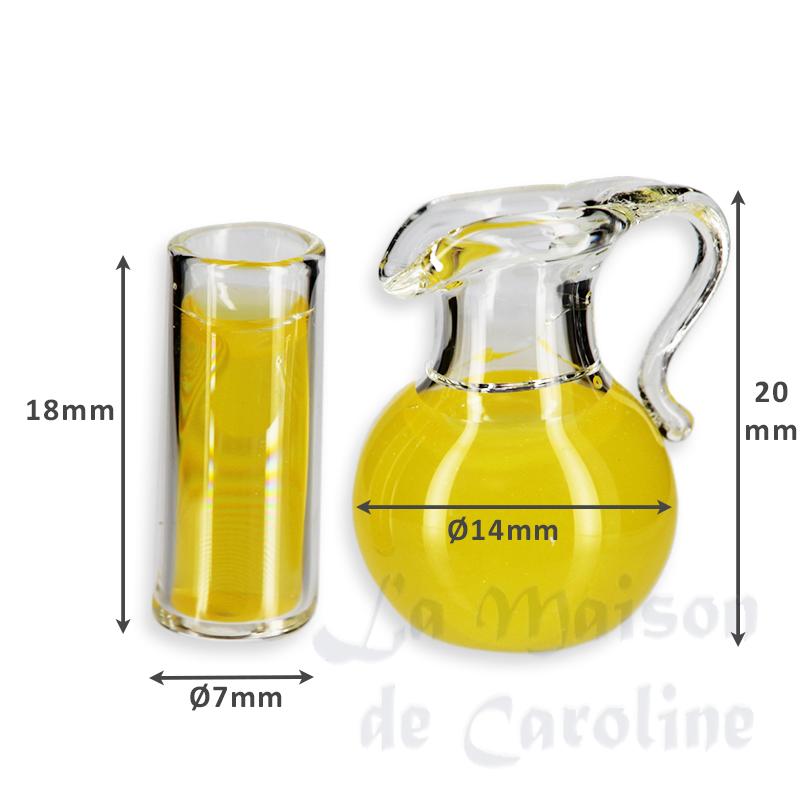 jar of orange juice and glass Miniature 1:12 photo 2