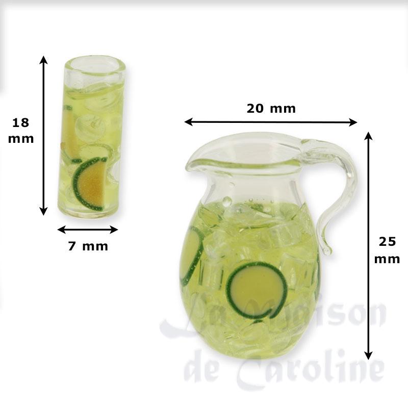 pitcher and glass of lemondaid miniature 1:12 Bilder 1