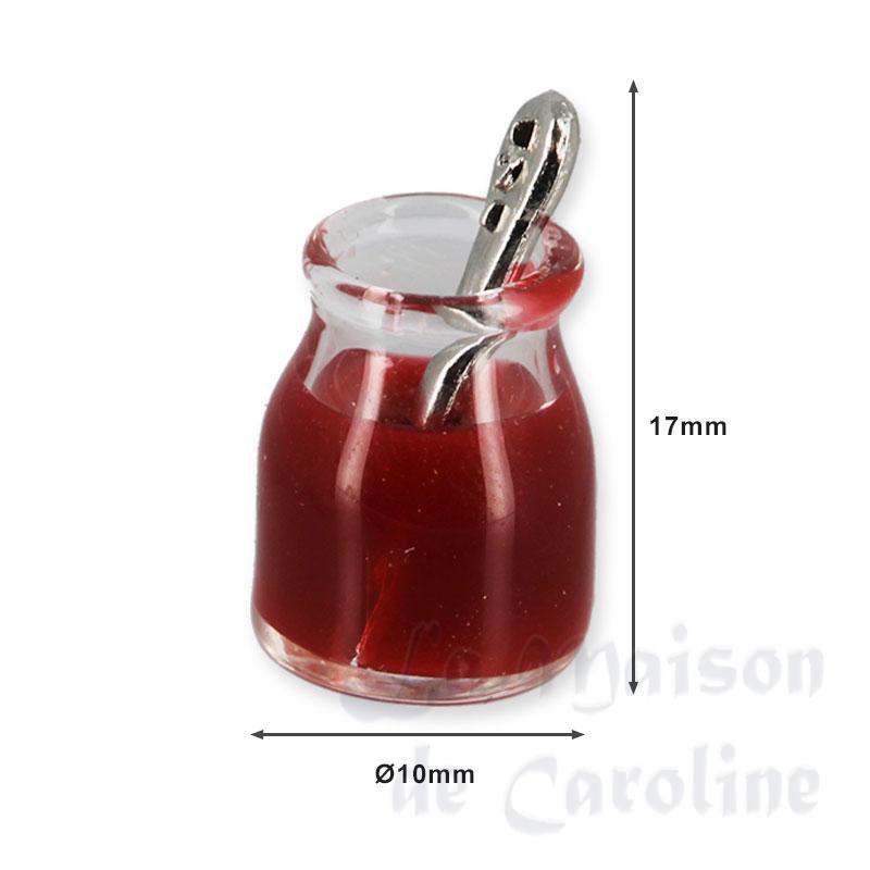 strawberry jam jar with spoon miniature 1:12 Bilder 1