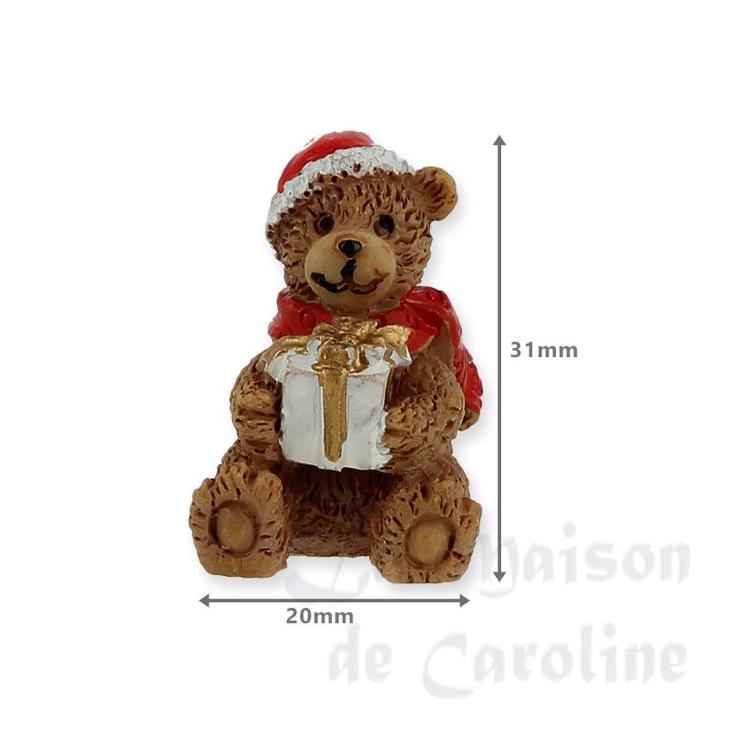 s/4 poly weihnachtsbaer 3cm (144) miniature 1:12 Bilder 1