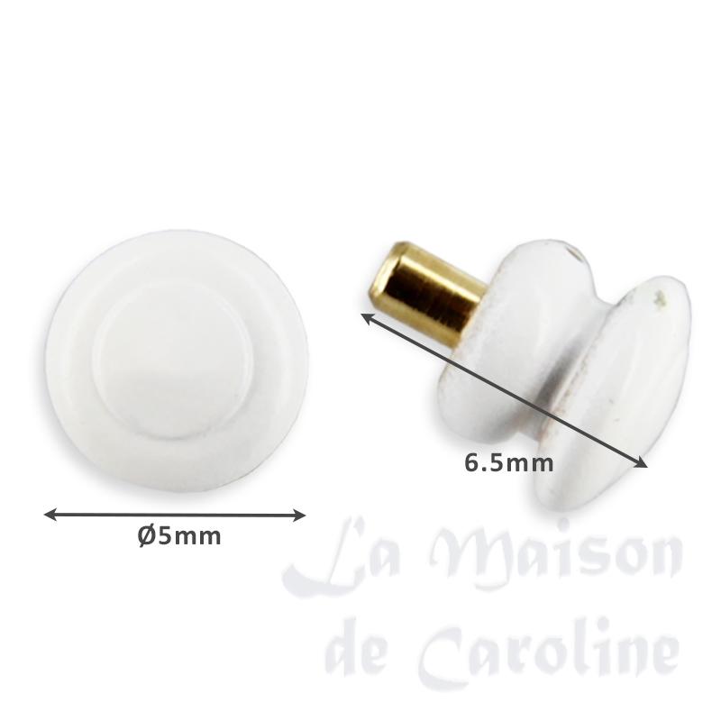 6 round knobs, white enamel for dollhouses 1:12 photo 2