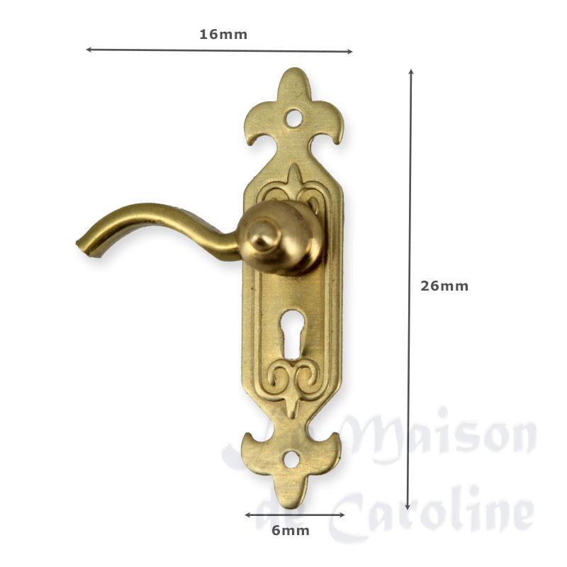 door handle with plate set 2, l+r miniature 1:12 Bilder 1