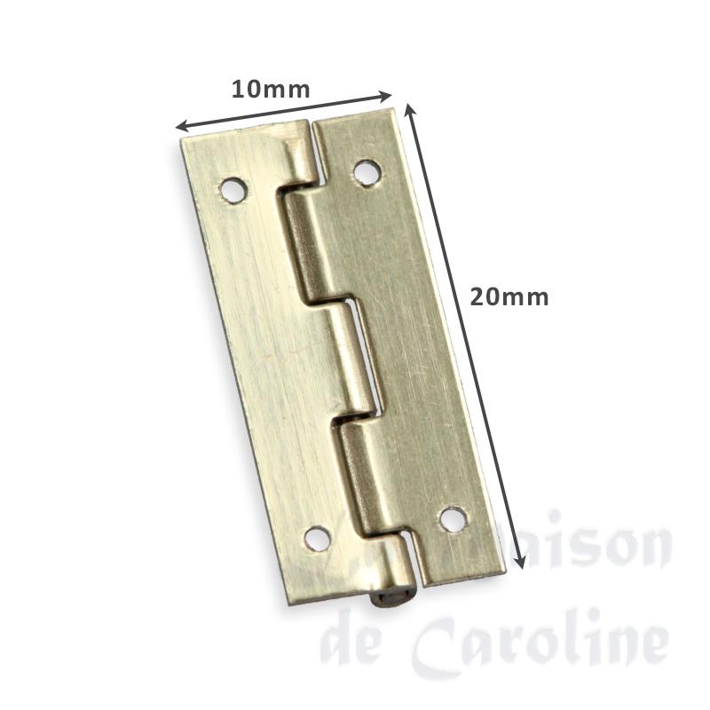 4 brass hinges 10x20mm for dollhouses 1:12 photo 2