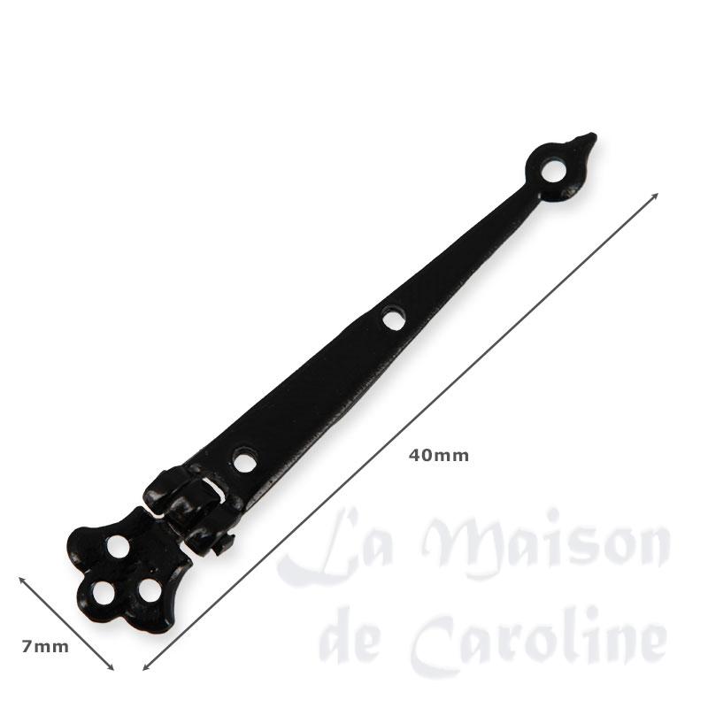 2 hinges black iron miniature 1:12 Bilder 1