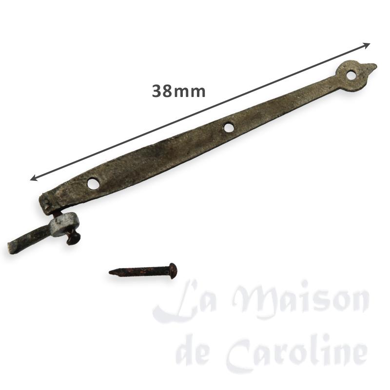 2 door hinges black iron for dollhouses 1:12 photo 2 2 door hinges black iron for dollhouses 1:12 photo 2