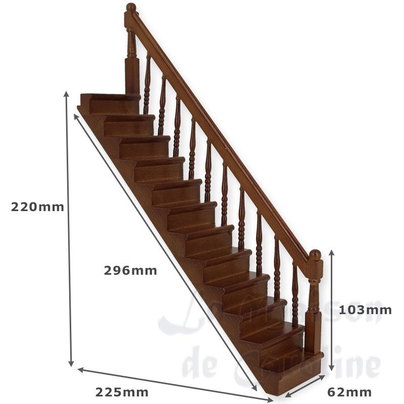 staircase bannister right, walnut miniature 1:12 Bilder 1