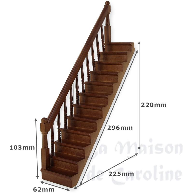 staircase bannister left, walnut miniature 1:12 Bilder 1
