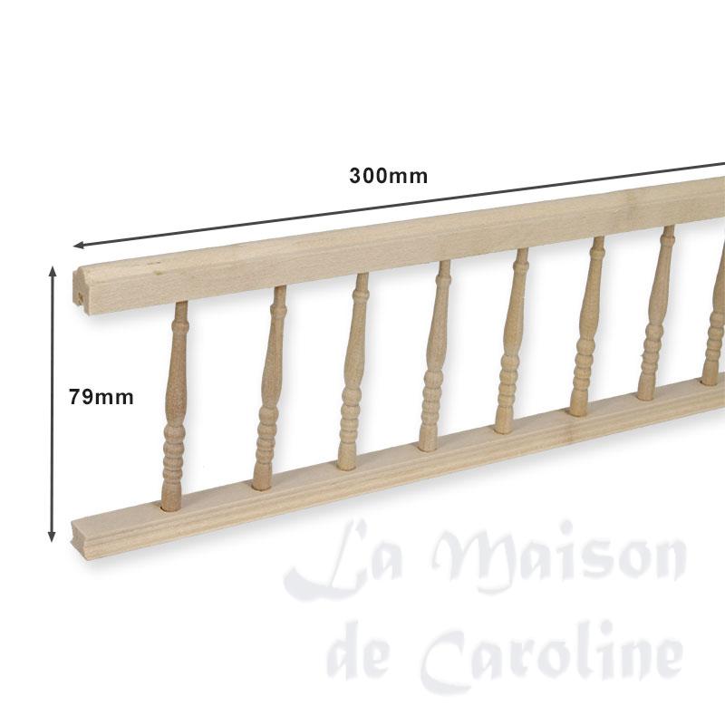 landing rail assembled bare wood miniature 1:12 Bilder 1
