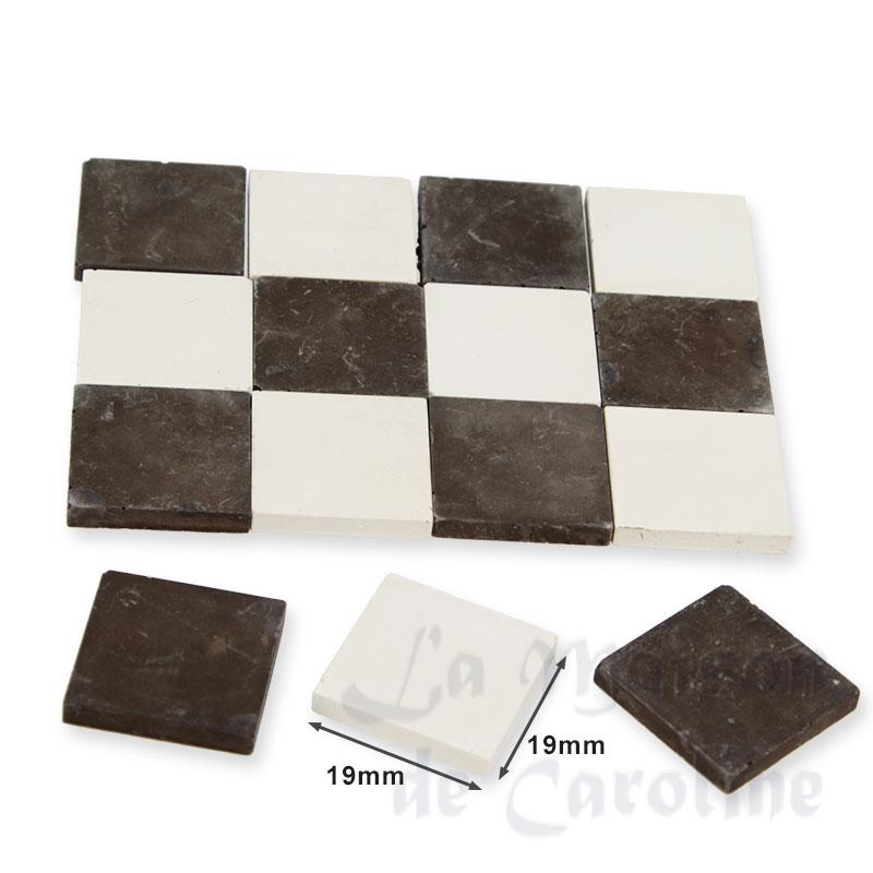 stone floor black and white 19x19mm, 36 pc miniature 1:12 Bilder 1