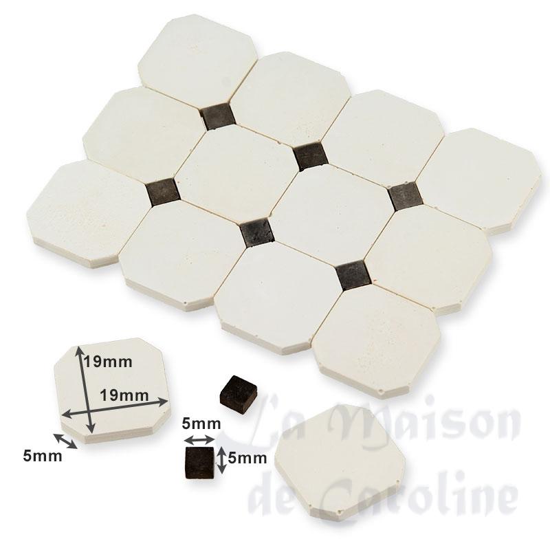 stone floor cabochon n+b 19x19mm, 50 pc miniature 1:12 Bilder 1