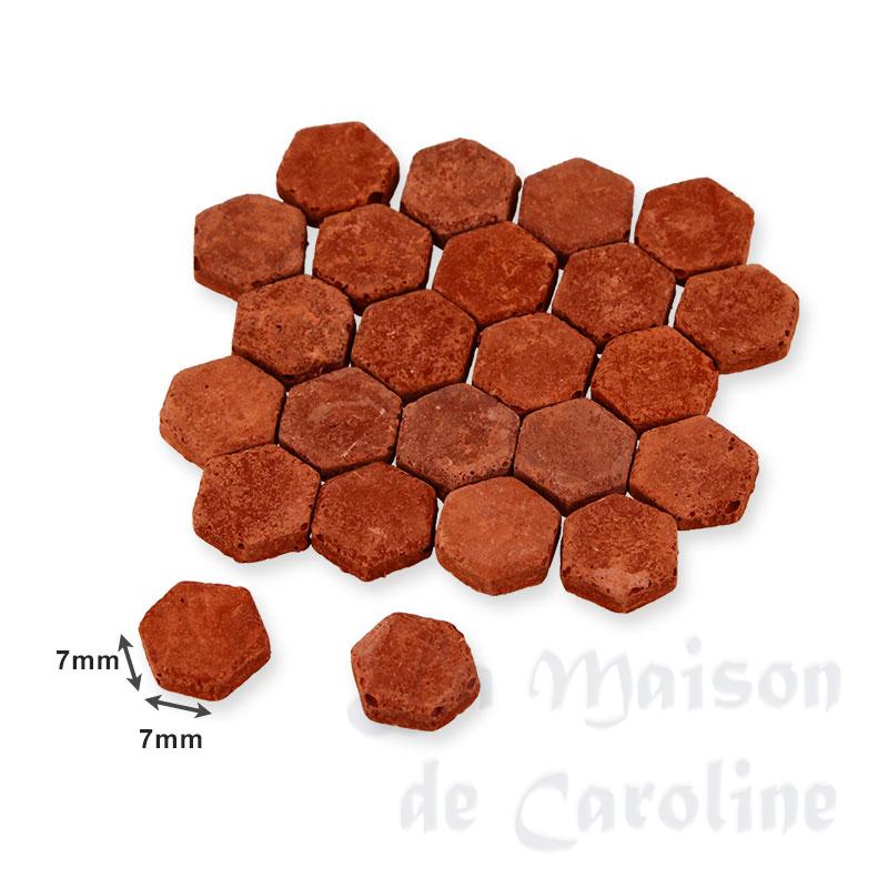 hexagonal floor tile terra-cotta 12x12mm,110 pcs miniature 1:12 Bilder 1