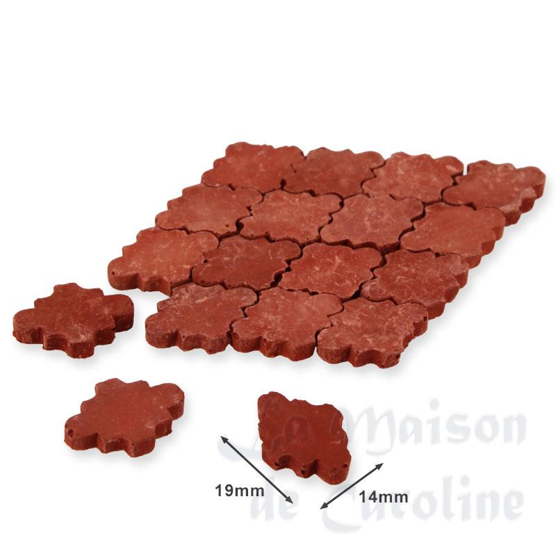floor tile clover terra-cot 14x19mm 56pc miniature 1:12 Bilder 1