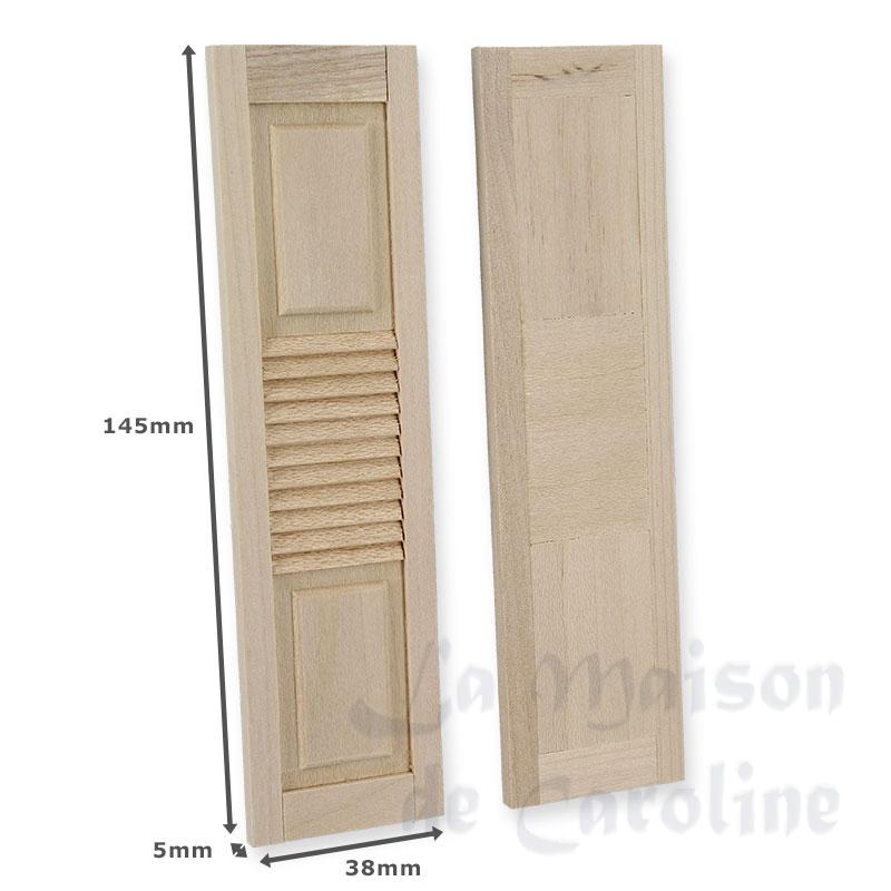 2 large french shutters barewood miniature 1:12 Bilder 1