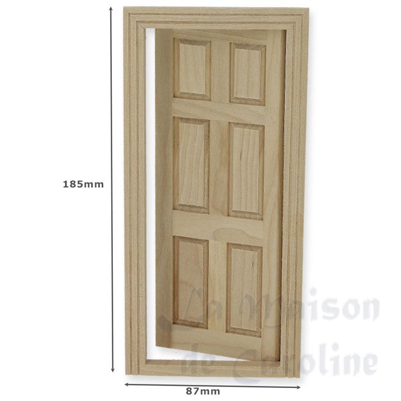 6 pannel door barewood miniature 1:12 Bilder 1
