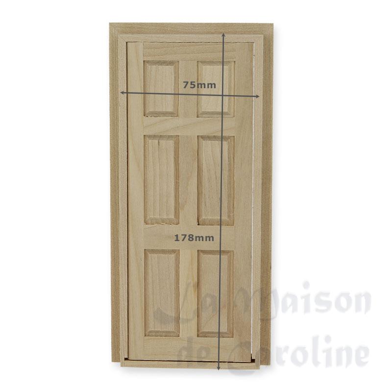 6 pannel door barewood miniature 1:12 Bilder 2