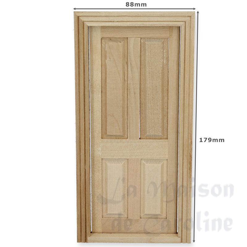4 pannel interior door bare wood miniature 1:12 Bilder 1