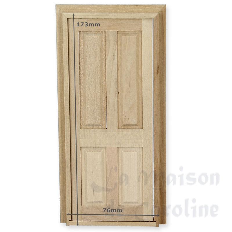 4 pannel interior door bare wood miniature 1:12 Bilder 2