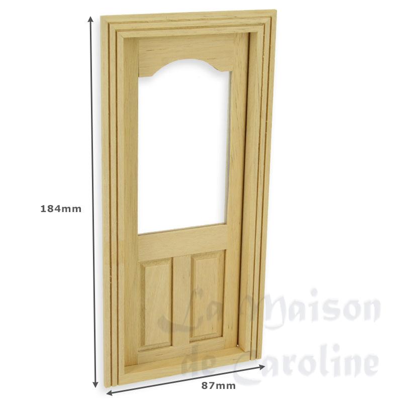 shop door w window bare wood miniature 1:12 Bilder 1