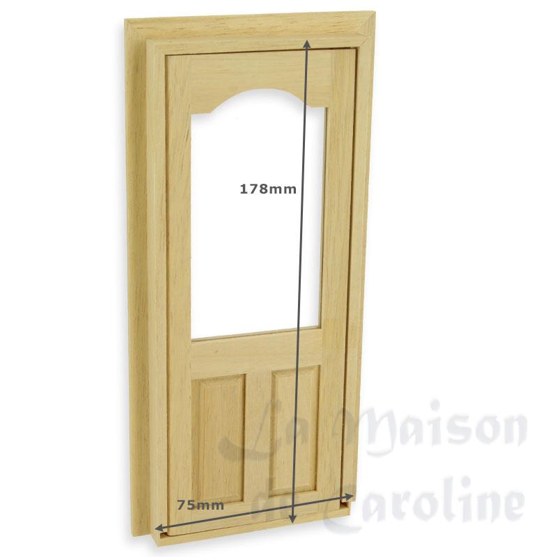 shop door w window bare wood miniature 1:12 Bilder 2
