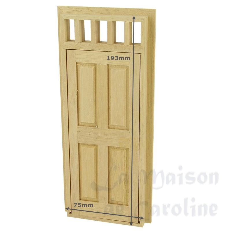 4 panel int.door w/mullions bare wood miniature 1:12 Bilder 2