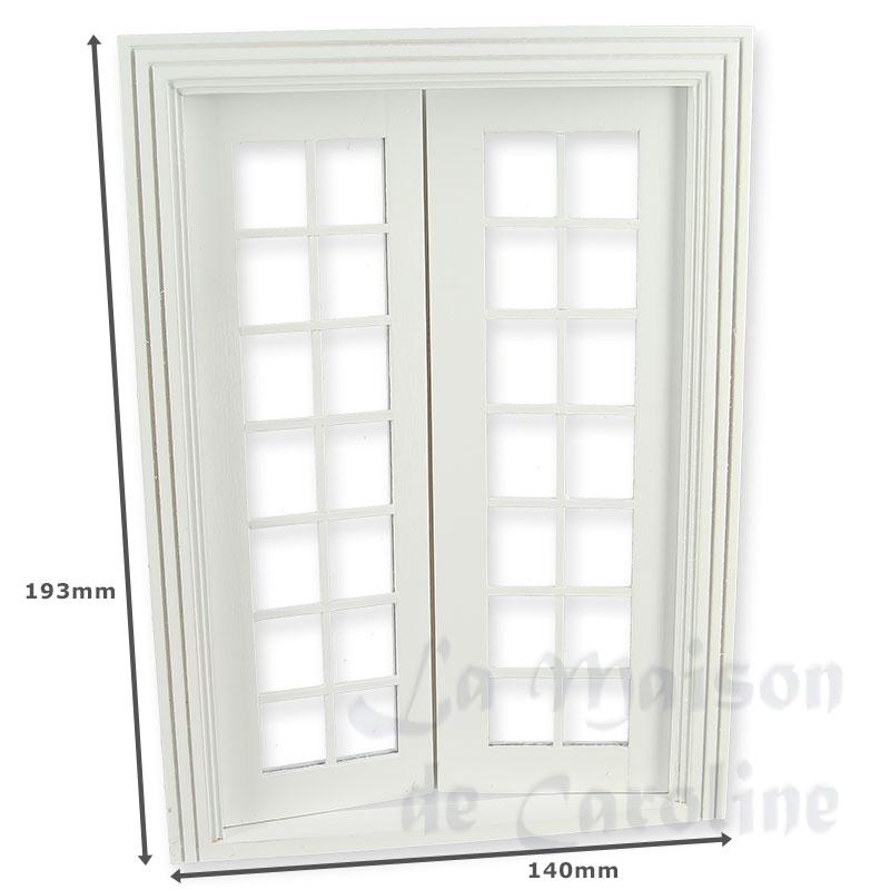 double french door w/mullions white miniature 1:12 Bilder 1