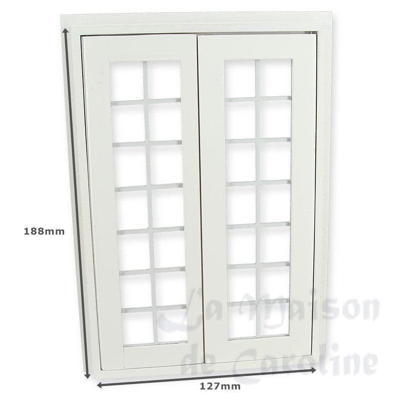 double french door w/mullions white miniature 1:12 Bilder 2