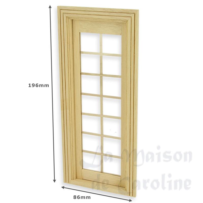 single french door w/mullion, bare wood miniature 1:12 Bilder 1