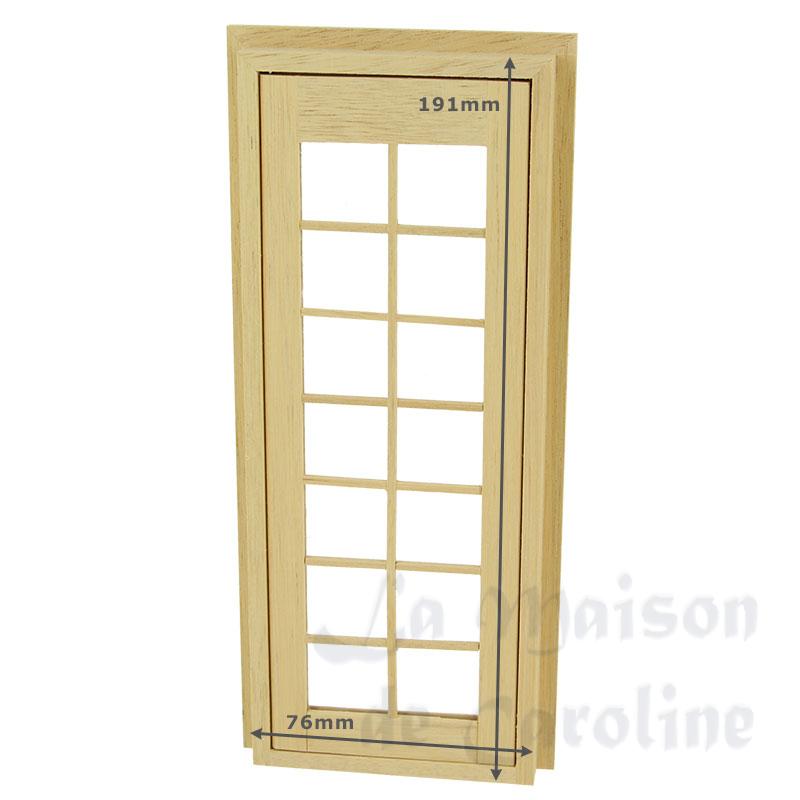 single french door w/mullion, bare wood miniature 1:12 Bilder 2