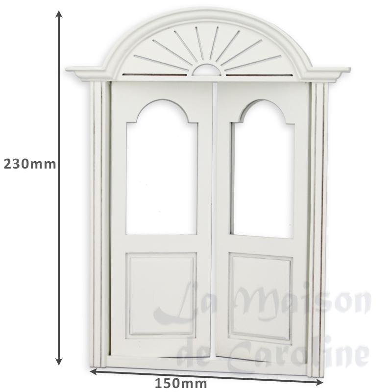 double-door w/glass white for dollhouses 1:12 photo 2 double-door w/glass white for dollhouses 1:12 photo 2