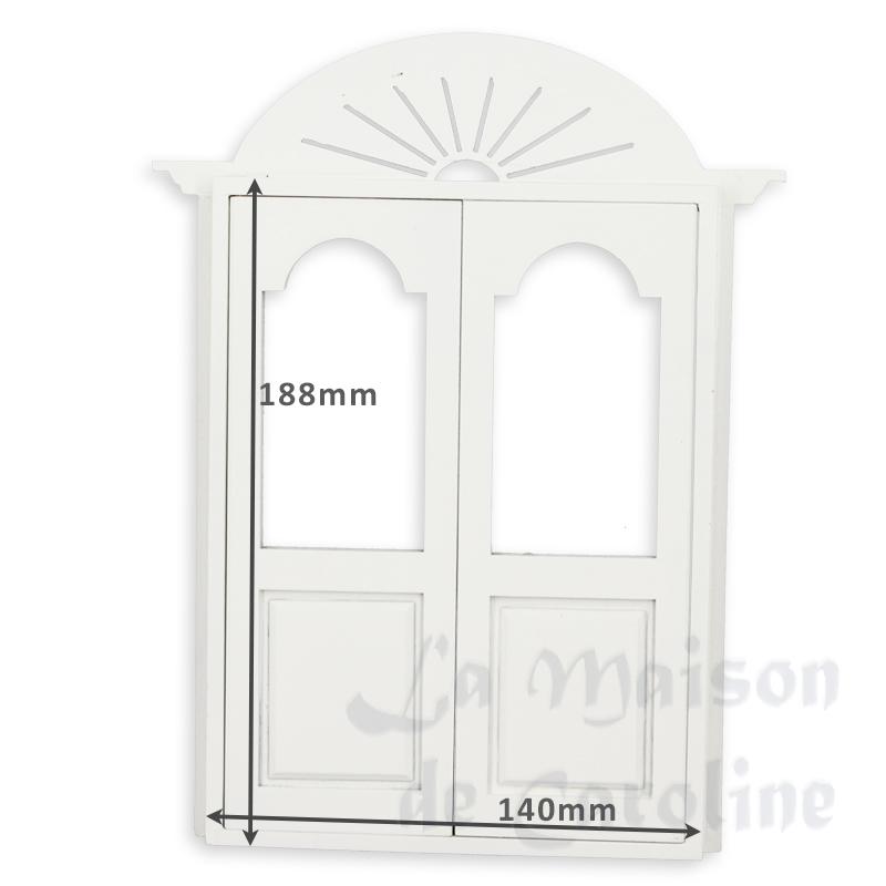 double-door w/glass white for dollhouses 1:12 photo 3 double-door w/glass white for dollhouses 1:12 photo 3