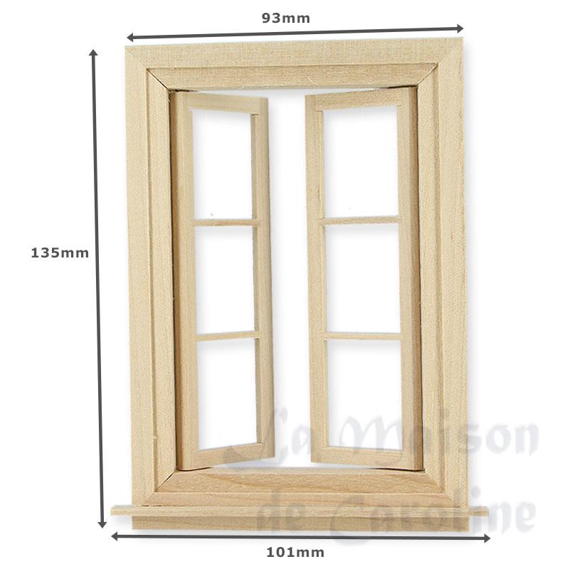 small working window barewood miniature 1:12 Bilder 1