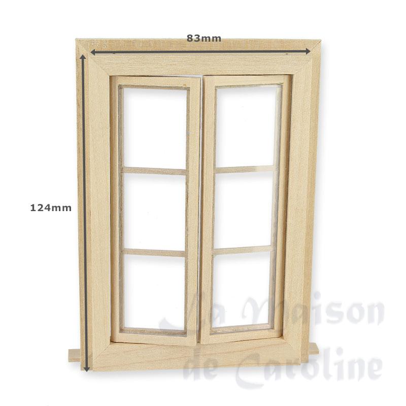 small working window barewood miniature 1:12 Bilder 2