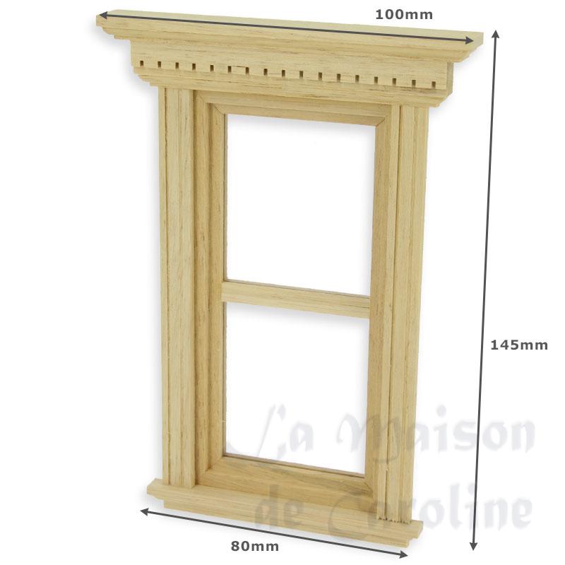 colonial window bare wood miniature 1:12 Bilder 1