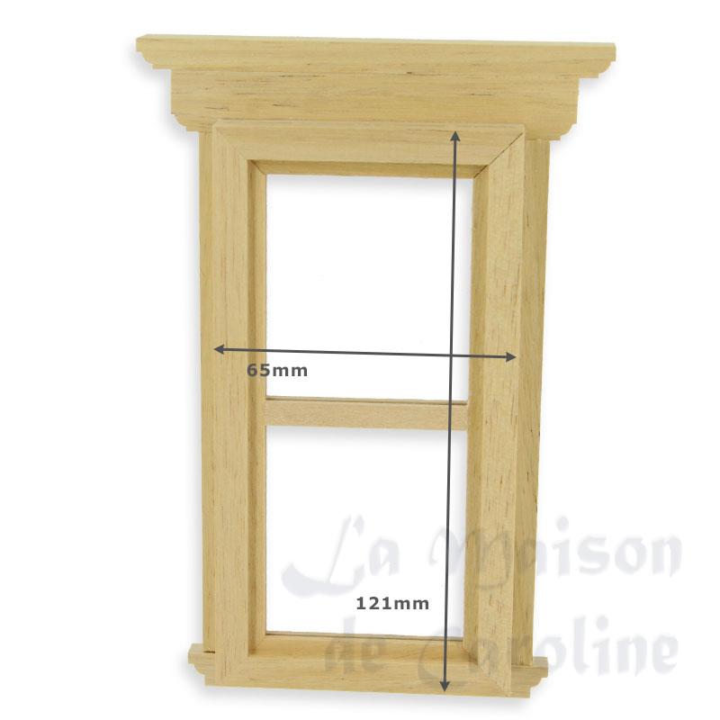 colonial window bare wood miniature 1:12 Bilder 2