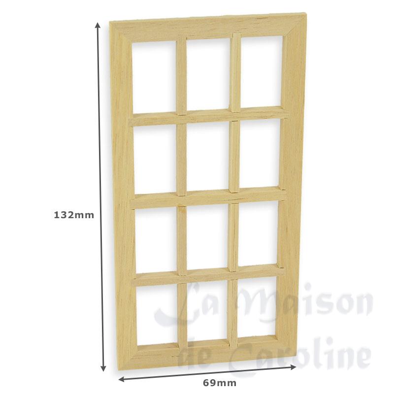 georgian window w 12 mullions barewood miniature 1:12 Bilder 1