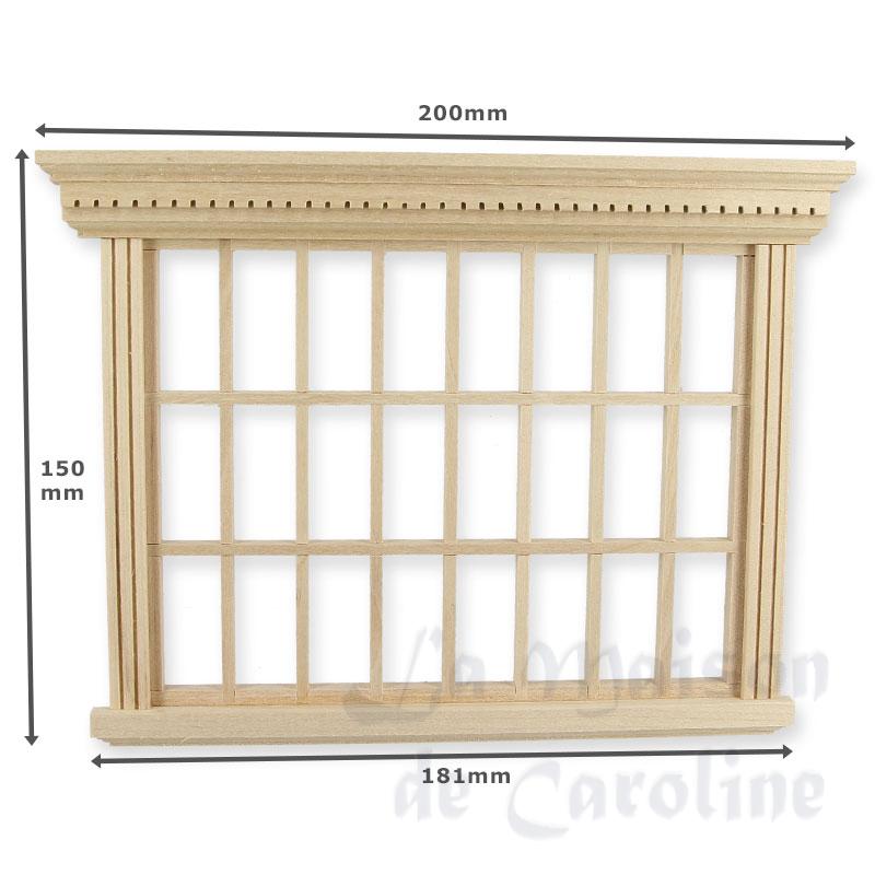big window 24 mullions bare wood miniature 1:12 Bilder 1