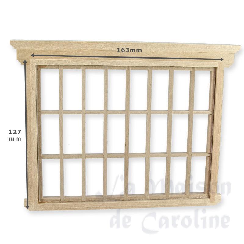 big window 24 mullions bare wood miniature 1:12 Bilder 2