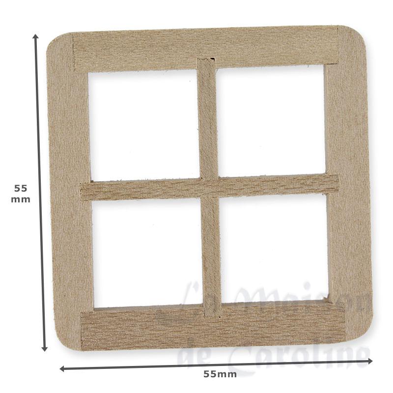 window 55x55mm unstained miniature 1:12 for dollhouses 1:12