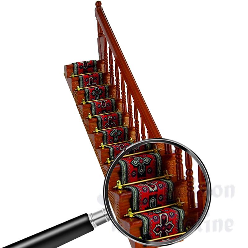 stair carpet red 53x3.5cm for dollhouses 1:12 photo 2 stair carpet red 53x3.5cm for dollhouses 1:12 photo 2