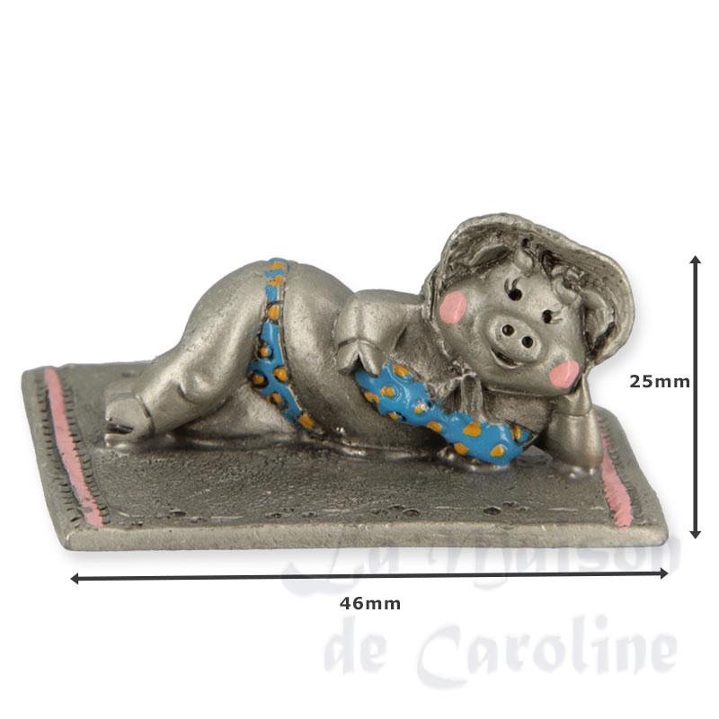 pig in the sun, pewter miniature 1:12 Bilder 1