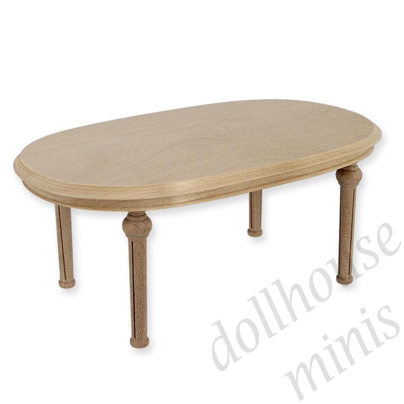 dining table louis xvi bare wood miniature furniture 1:12 dining table louis xvi bare wood miniature furniture 1:12