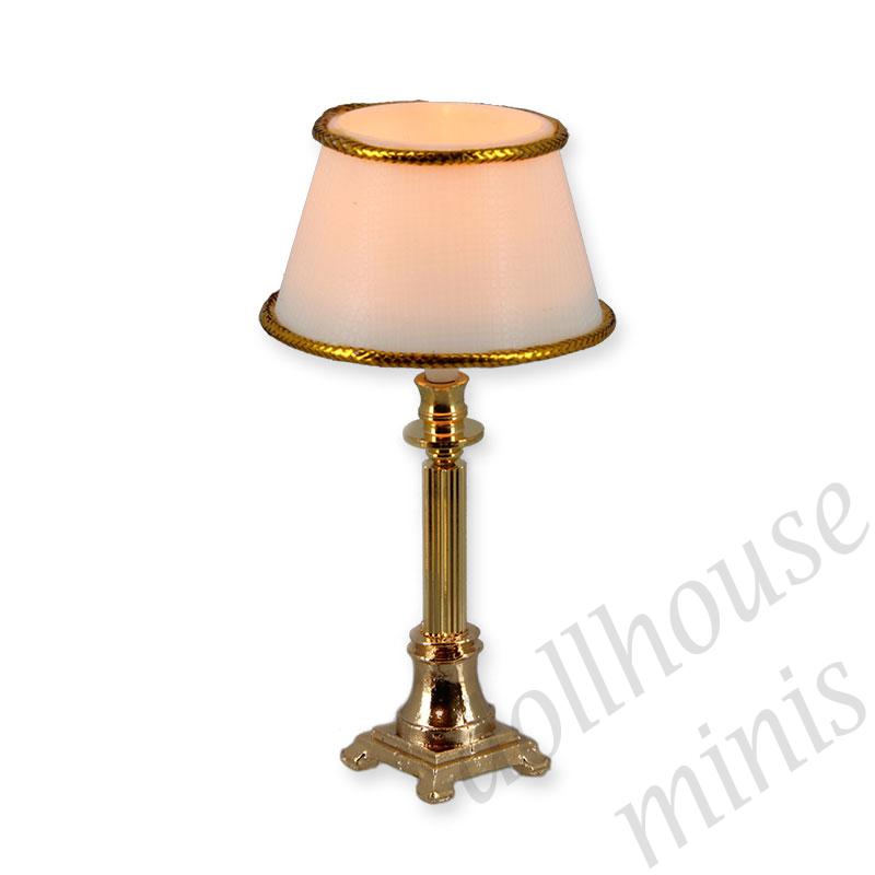 12v table lamp brass frosted for dollhouses 1:12