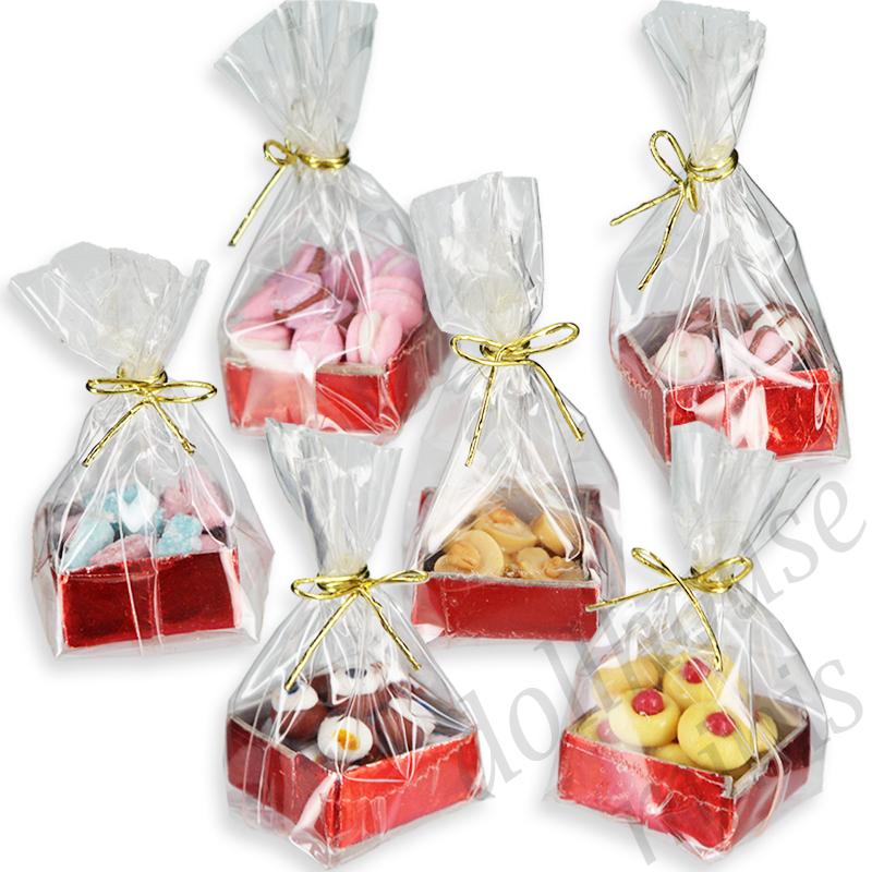 red box with cookies or sweets Miniature 1:12